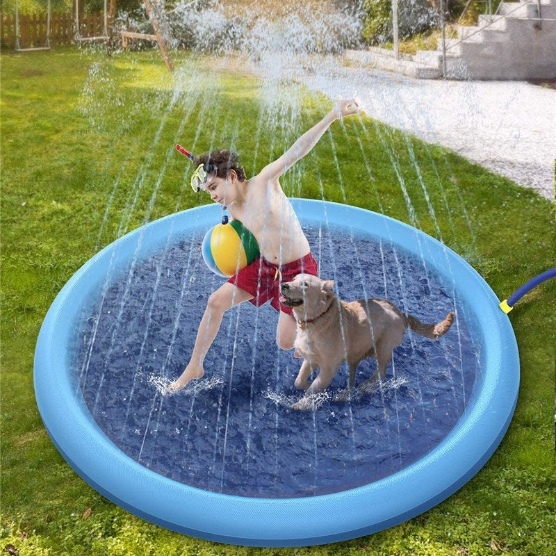 Non-Slip Splash Pad For Kids And Pet Dog Pool | Summer Outdoor Water Toys Fun Backyard Fountain Play Mat big dogs big hugs, Ltd.