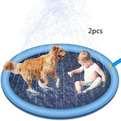 Non-Slip Splash Pad For Kids And Pet Dog Pool | Summer Outdoor Water Toys Fun Backyard Fountain Play Mat big dogs big hugs, Ltd.