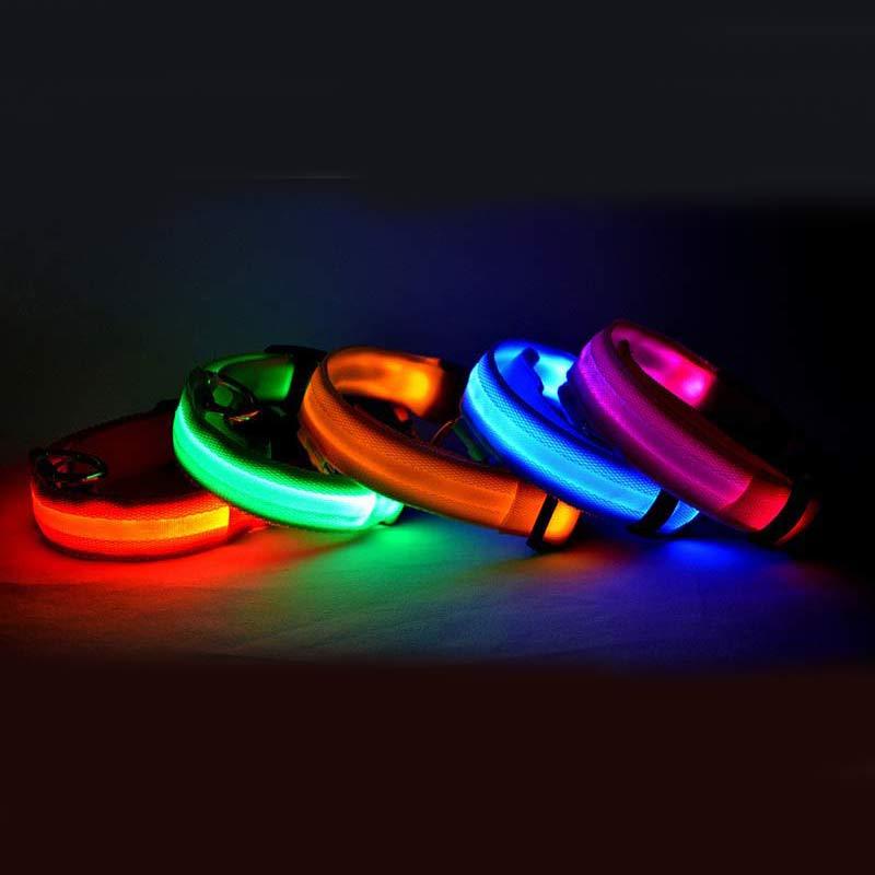 Nylon LED Pet Dog Luminous Collar - Night Safety Flashing Glow in the Dark big dogs big hugs, Ltd.