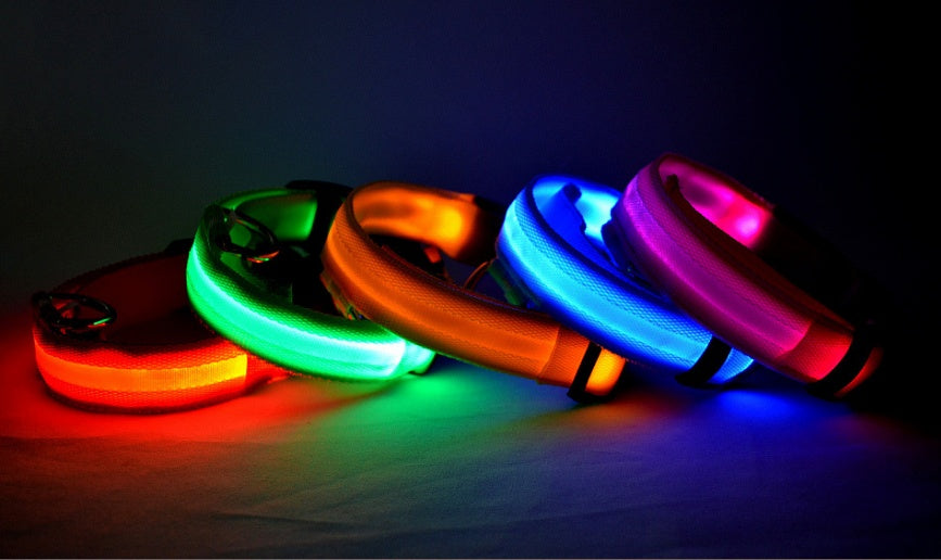 Nylon LED Pet Dog Luminous Collar - Night Safety Flashing Glow in the Dark big dogs big hugs, Ltd.