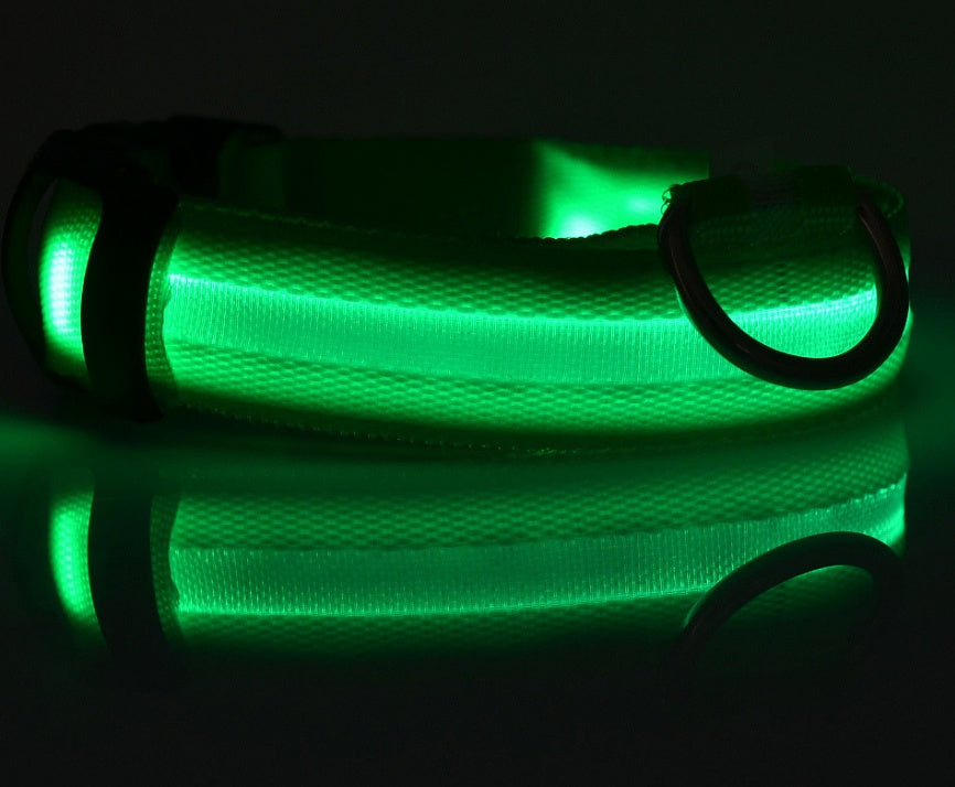 Nylon LED Pet Dog Luminous Collar - Night Safety Flashing Glow in the Dark big dogs big hugs, Ltd.