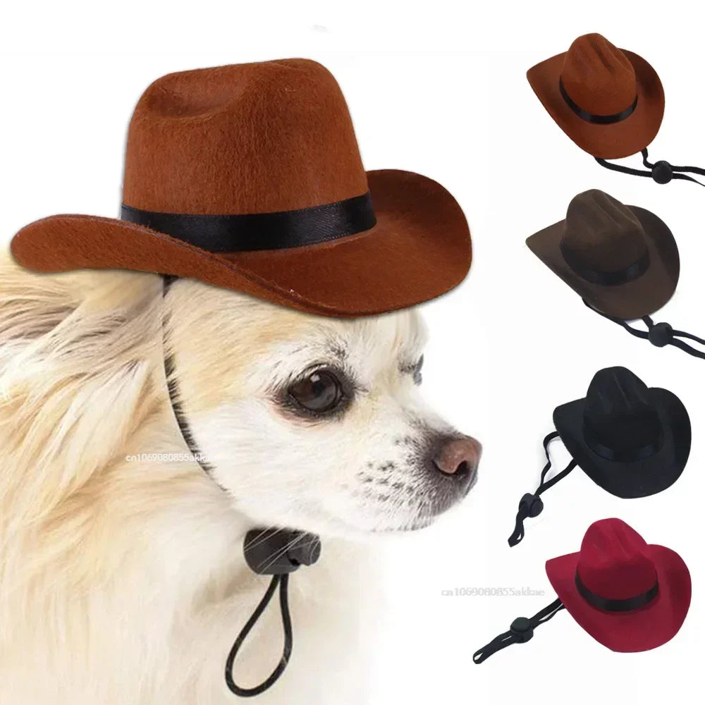 Dogs Outdoor Cowboy Hat - Adjustable Fashion Caps for Small Medium Puppies Big Dogs Big Hugs