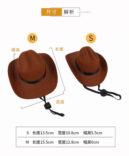 Dogs Outdoor Cowboy Hat - Adjustable Fashion Caps for Small Medium Puppies Big Dogs Big Hugs