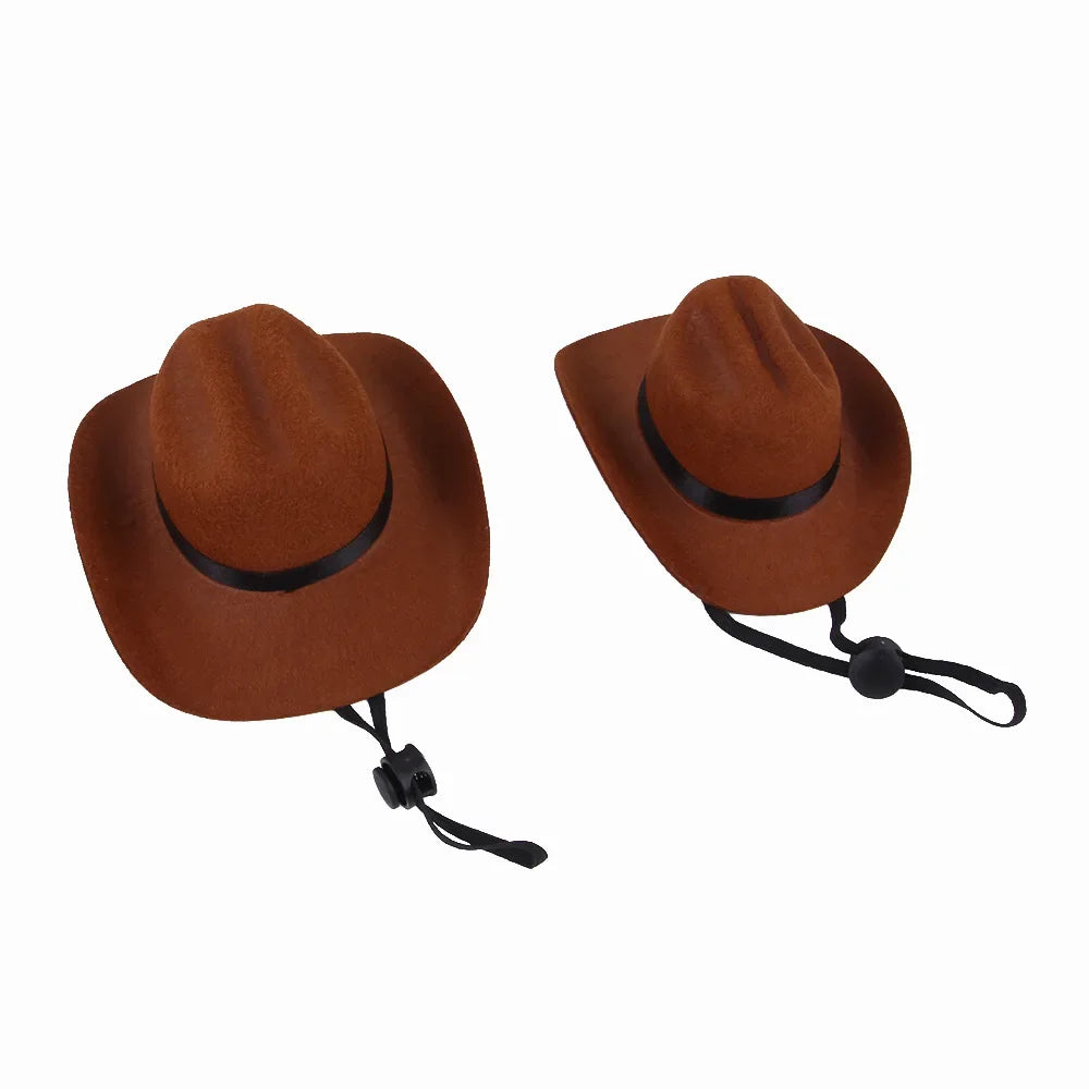 Dogs Outdoor Cowboy Hat - Adjustable Fashion Caps for Small Medium Puppies Big Dogs Big Hugs