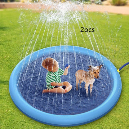 Non-Slip Splash Pad For Kids And Pet Dog Pool | Summer Outdoor Water Toys Fun Backyard Fountain Play Mat big dogs big hugs, Ltd.