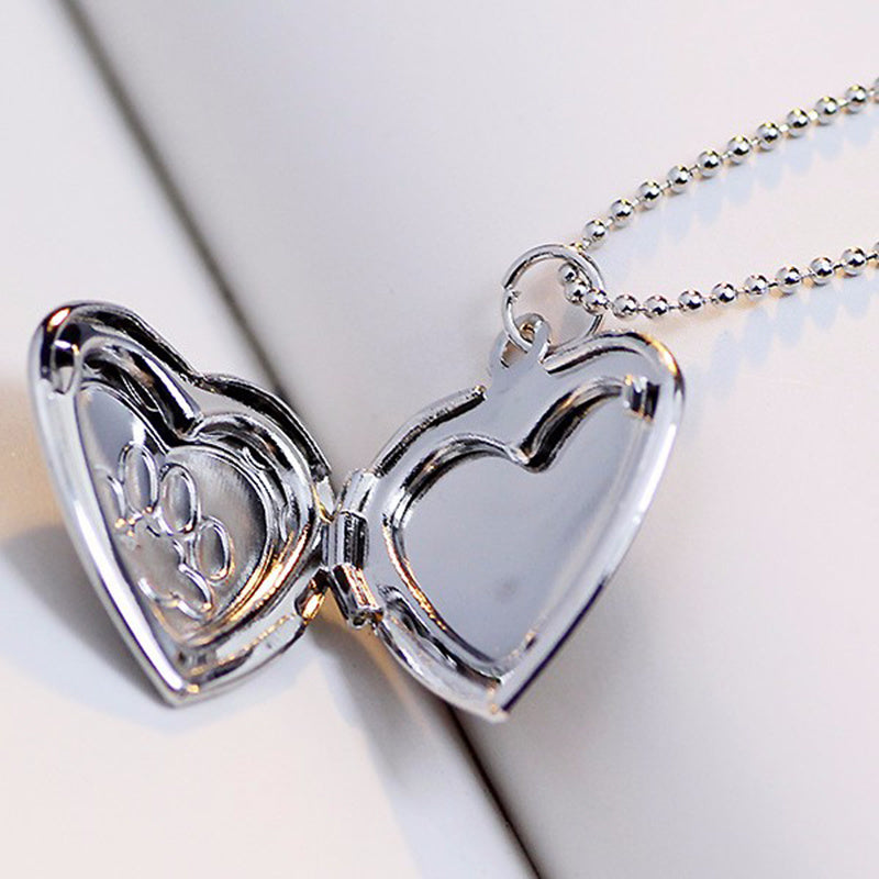 Pet Paw Footprint Photo Frame Memory Locket Necklace big dogs big hugs, Ltd.