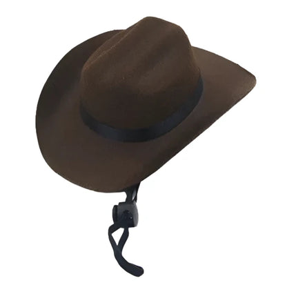 dog cowboy hat-dark brown