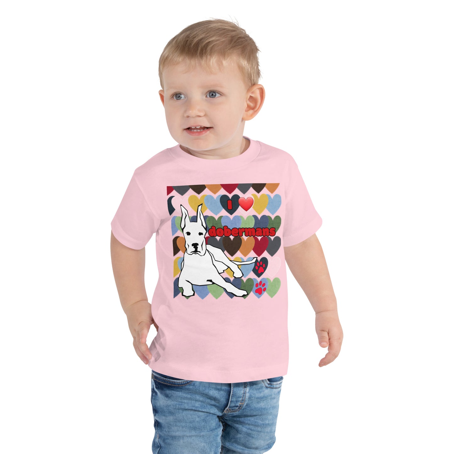 Toddler Short Sleeve Tee: Love Dobermans Big Dogs Big Hugs, Ltd.