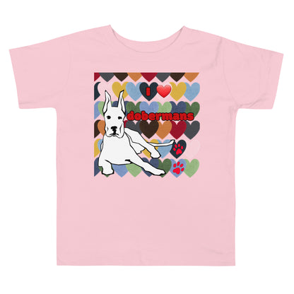 Toddler Short Sleeve Tee: Love Dobermans Big Dogs Big Hugs, Ltd.