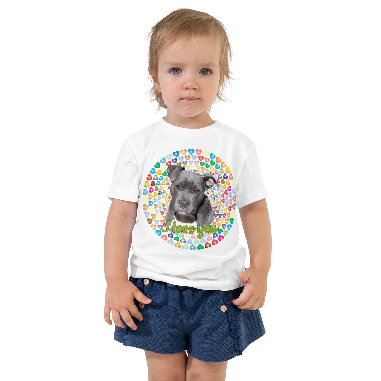 Toddler Short Sleeve Tee: Love Pitbull Big Dogs Big Hugs, Ltd.