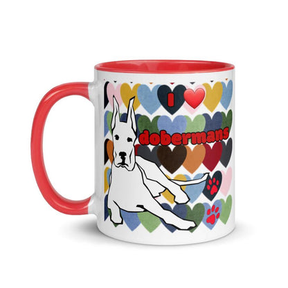 Mug Colour Inside: Love Dobermans Big Dogs Big Hugs, Ltd.